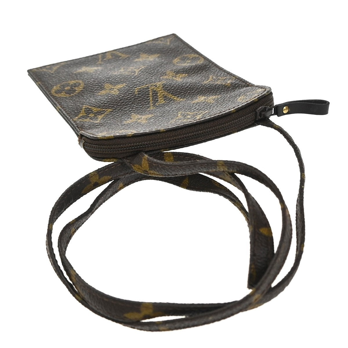 Louis Vuitton Pochette Secret Monogram canvas, BROWN, CANVAS, Clutche & pouche
