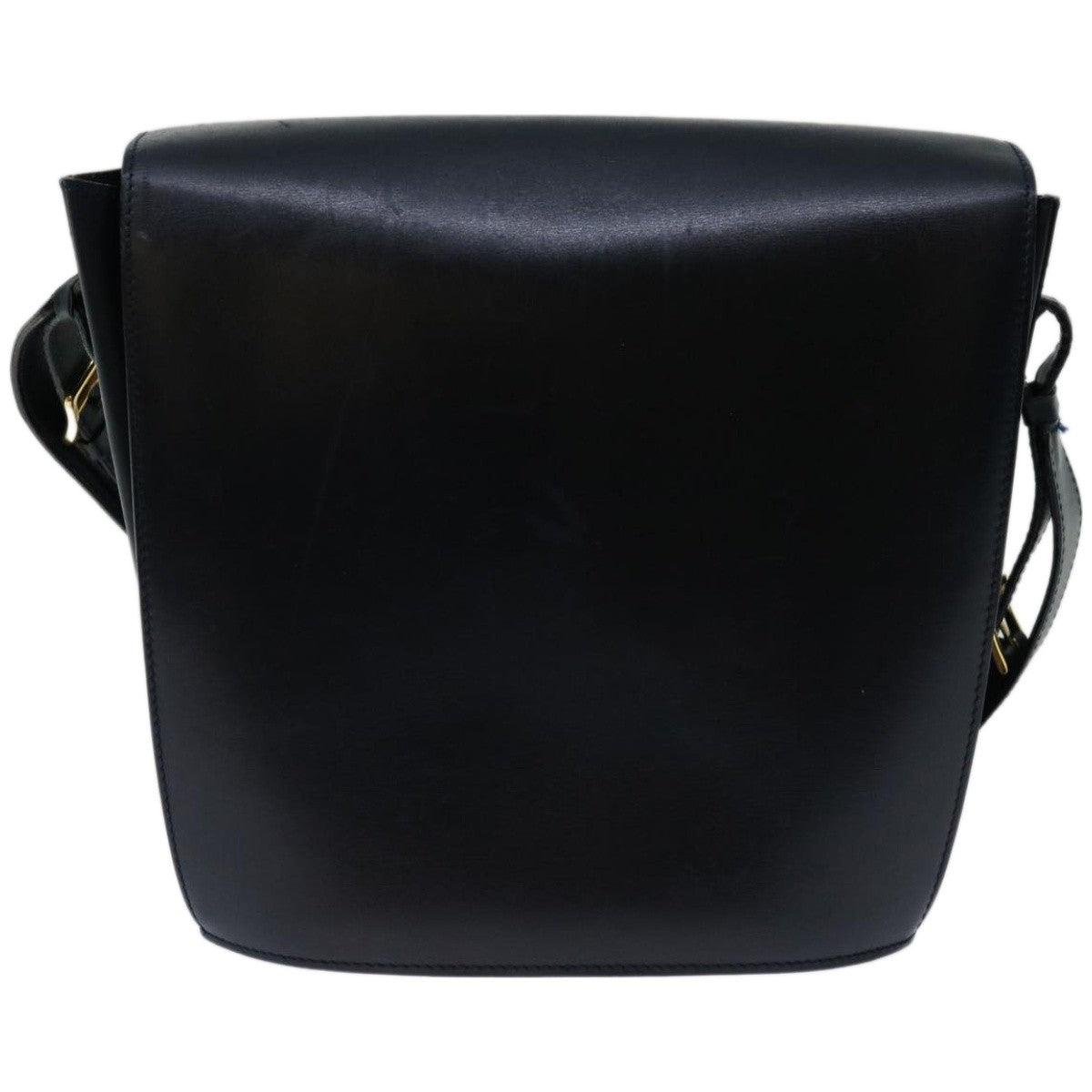 Celine Vintage Circle Logo Crossbody Bag Leather, NAVY, LEATHER, Crossbody bag