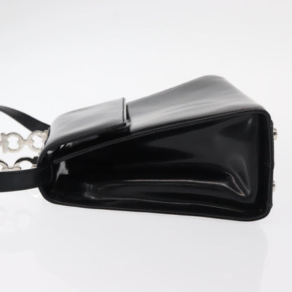 Salvatore Ferragamo Gancini handbag Leather, BLACK, LEATHER, Handbag