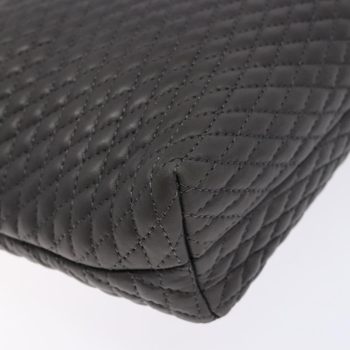 Bally Vintage Handbag Quilted Leather, GRAY, LEATHER, Handbag