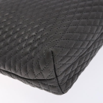 Bally Vintage Handbag Quilted Leather, GRAY, LEATHER, Handbag