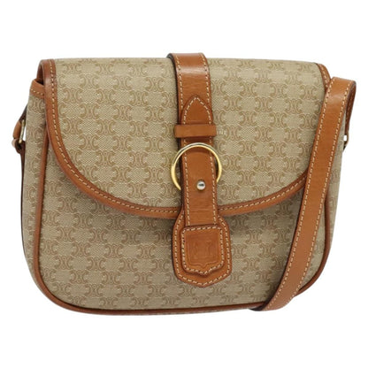 Celine Macadam Shoulder Bag PVC Leather, BEIGE, CANVAS, Shoulder bag