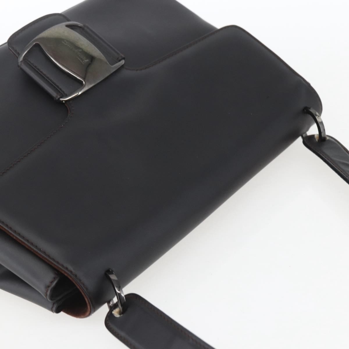 Salvatore Ferragamo Vala Shoulder Bag Leather, BLACK, LEATHER, Shoulder bag