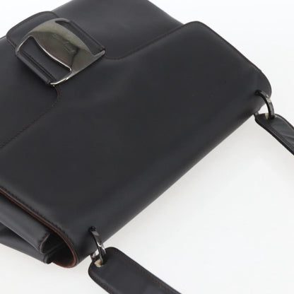 Salvatore Ferragamo Vala Shoulder Bag Leather, BLACK, LEATHER, Shoulder bag