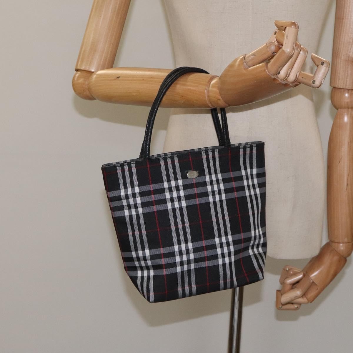 Burberry Nova Check Tote Nylon, Black, Nylon, Handbag
