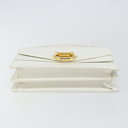 Celine Gancini Handbag Leather, WHITE, LEATHER, Handbag