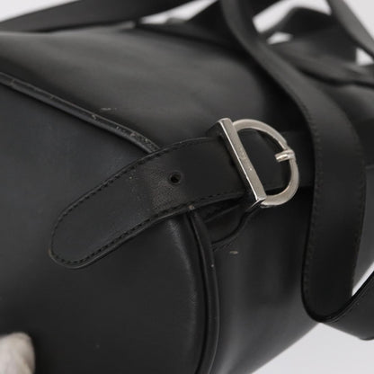 Salvatore Ferragamo Gancini Flap Drawstring Backpack Leather, BLACK, LEATHER, Backpack