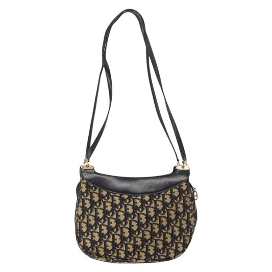 Christian Dior Vintage Trotter Shoulder Bag Canvas, NAVY, CANVAS, Shoulder bag