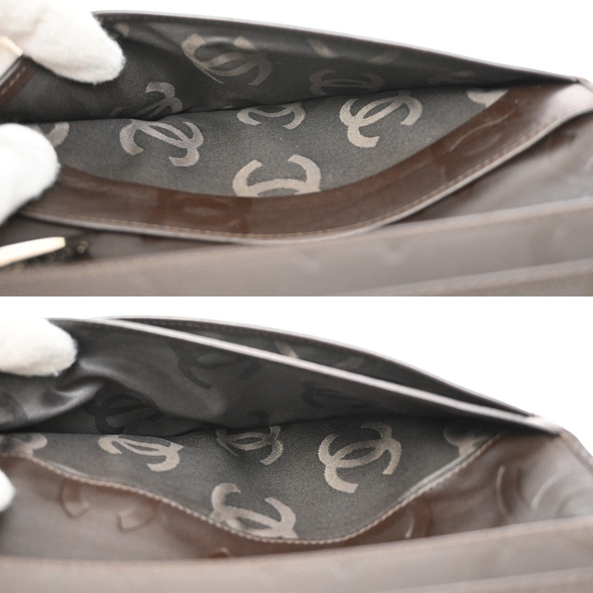 Chanel Cambon Zip Around Wallet Quilted Lambskin, BROWN, PATENT_LEATHER, Wallets