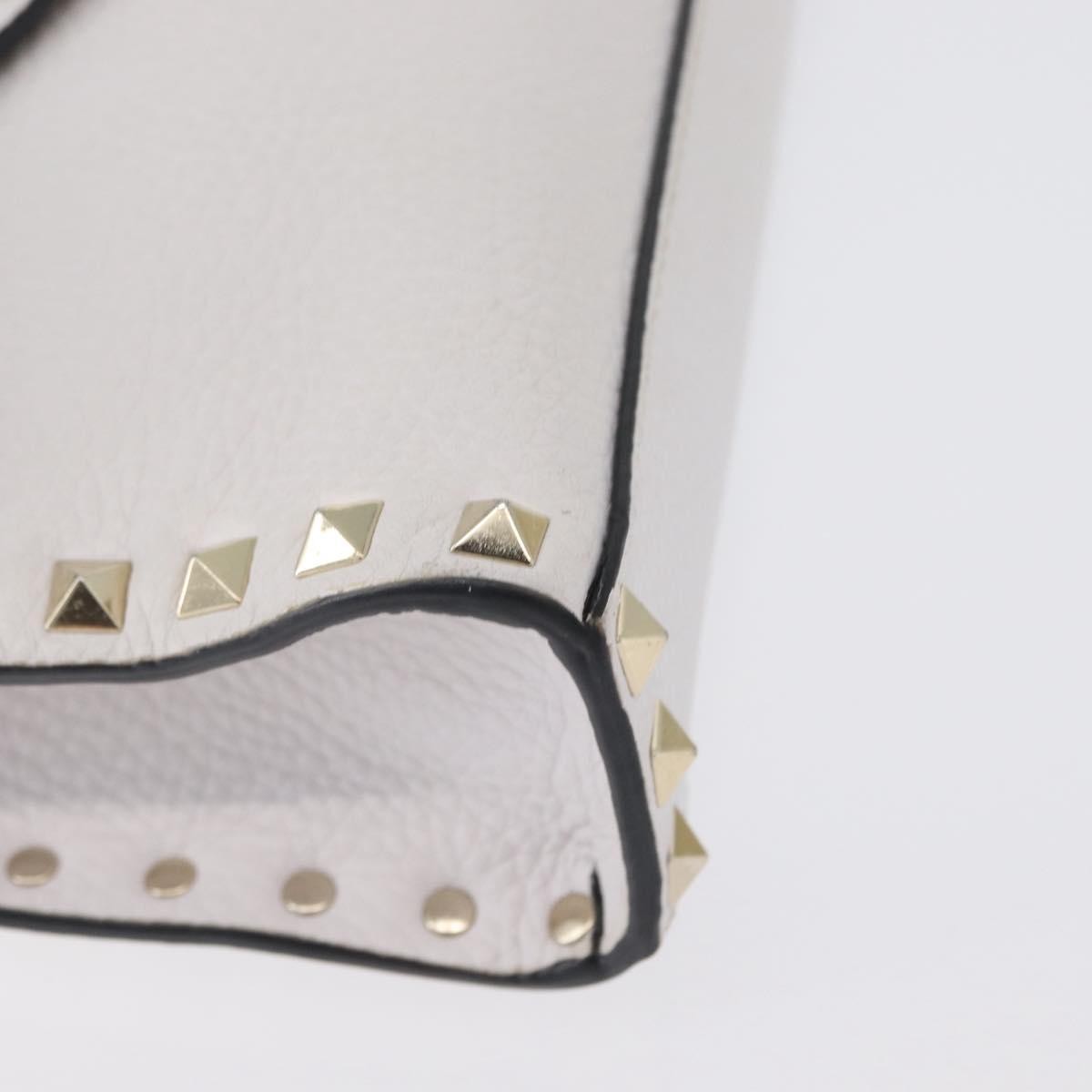 Valentino Garavani Rockstud Flip Lock Flap Bag Leather, WHITE, LEATHER, Shoulder bag