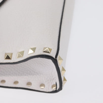 Valentino Garavani Rockstud Flip Lock Flap Bag Leather, WHITE, LEATHER, Shoulder bag
