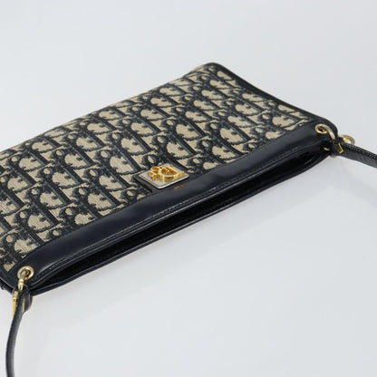 Christian Dior Vintage Trotter Shoulder Bag Canvas, NAVY, CANVAS, Shoulder bag