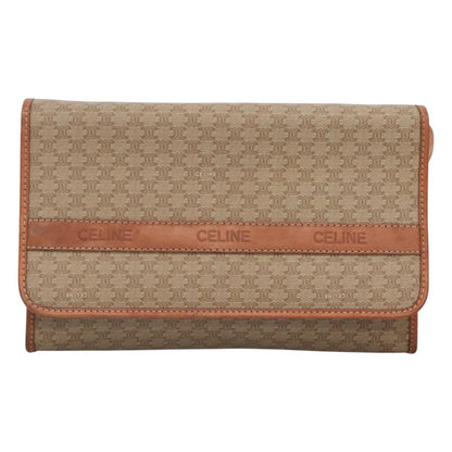 Celine Macadam Shoulder Bag PVC Leather, BEIGE, CANVAS, Shoulder bag