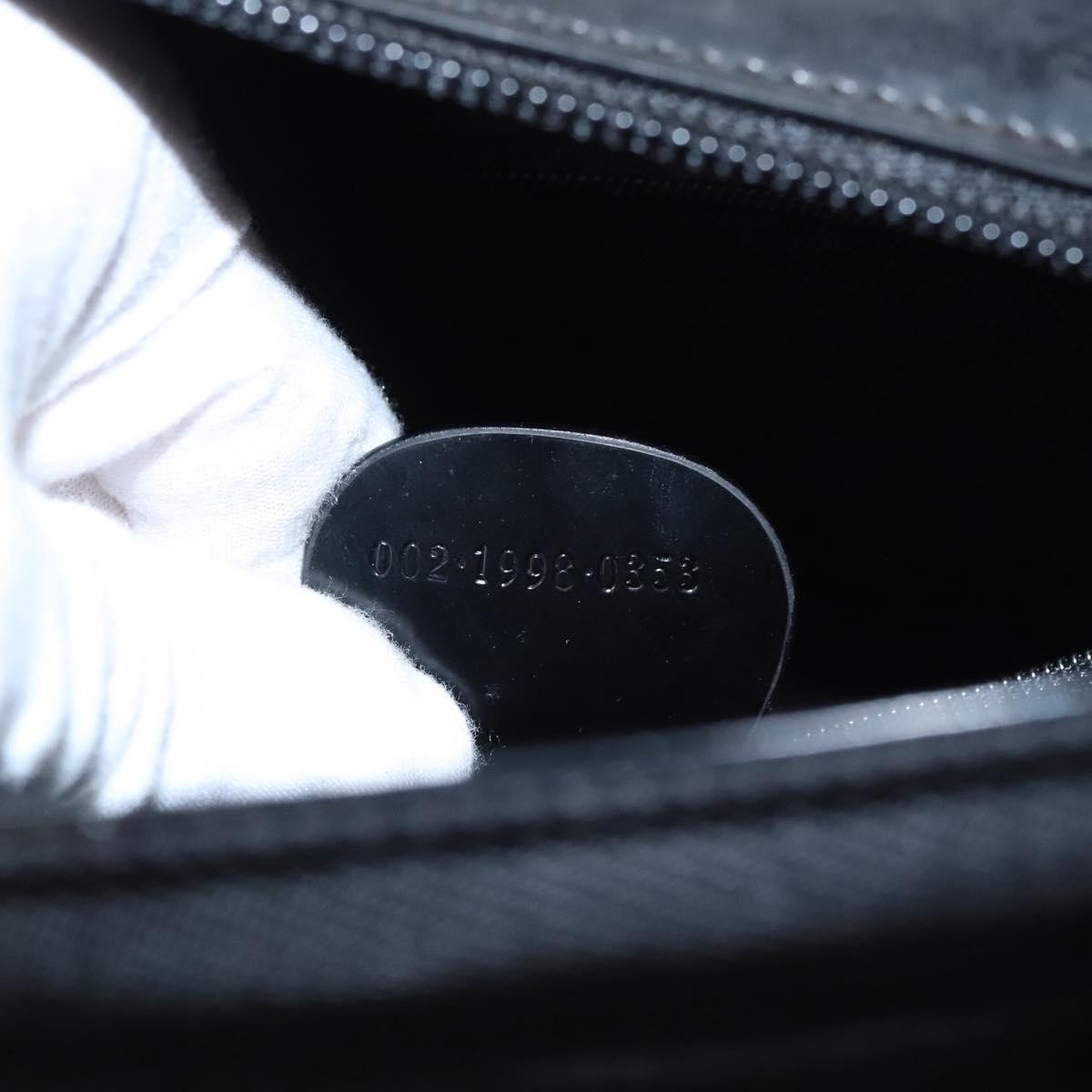 Gucci Vintage Bamboo Handle Bag Nylon, BLACK, CANVAS, Handbag