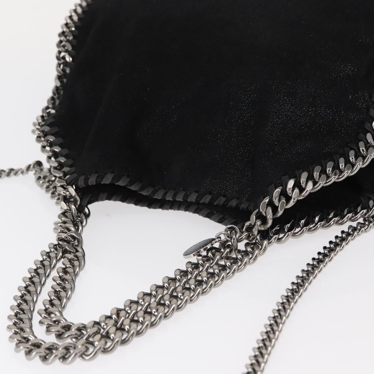 Stella McCartney Falabella Fold Over Crossbody Bag Shaggy Deer, BLACK, POLYESTER, Shoulder bag