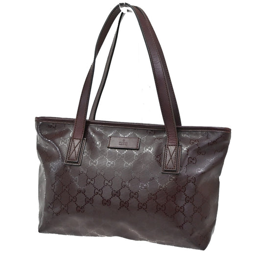 Gucci Plus Tote GG Imprime, Burgundy, PVC, Shoulder Bag