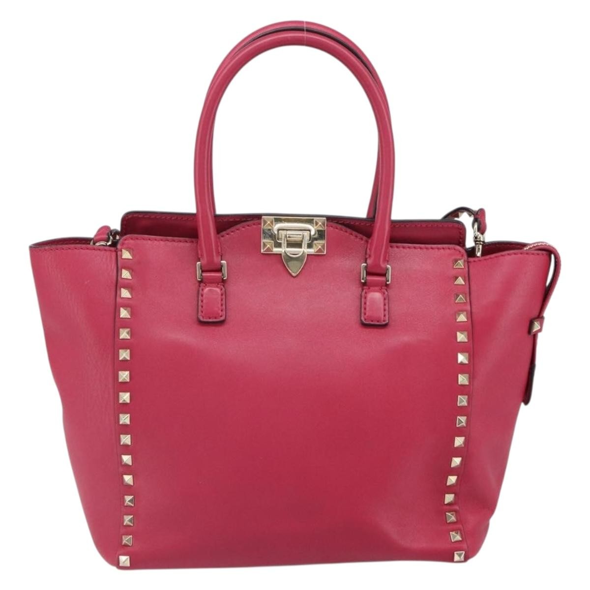 Valentino Garavani Rockstud Tote Rigid Leather, PINK, LEATHER, Tote bag