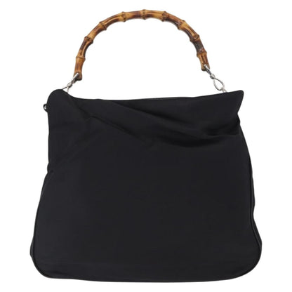 Gucci Vintage Bamboo Shoulder Bag Canvas, BLACK, CANVAS, Shoulder bag