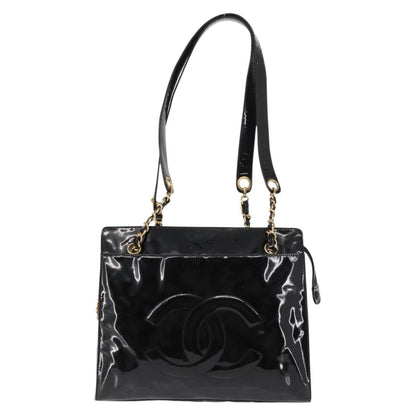 Chanel Vintage Timeless Zip Tote Patent Leather, BLACK, PATENT_LEATHER, Tote bag