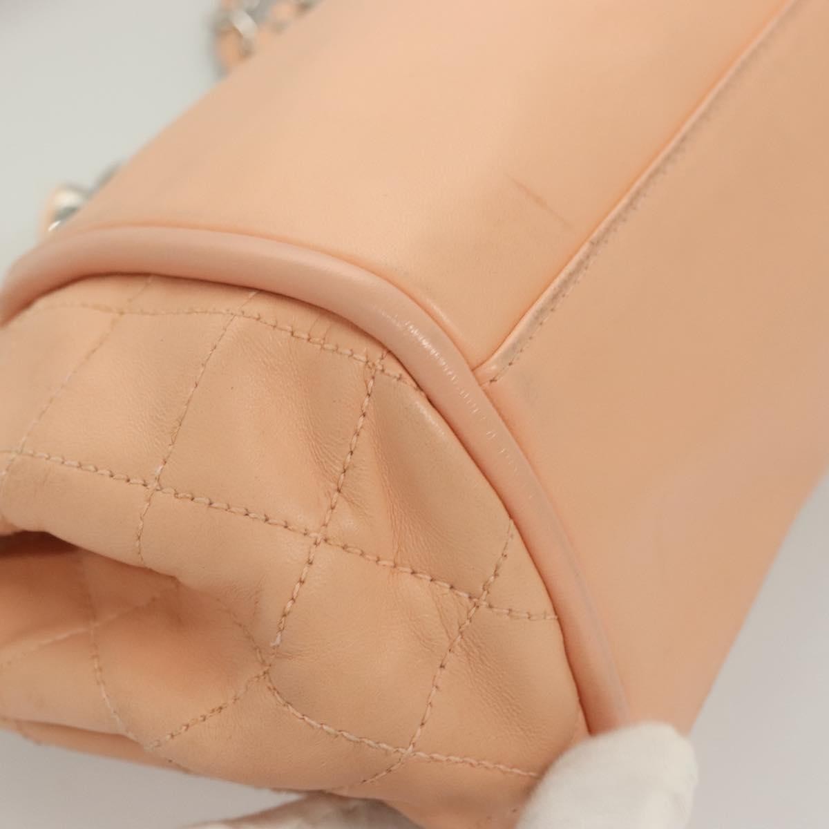 Chanel Kisslock Accordion Handbag Leather, PINK, LEATHER, Shoulder bag