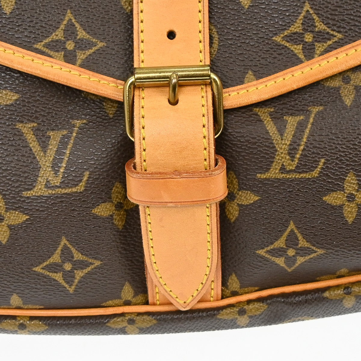 Louis Vuitton Saumur Handbag Monogram Canvas, Brown, Canvas, Shoulder Bag