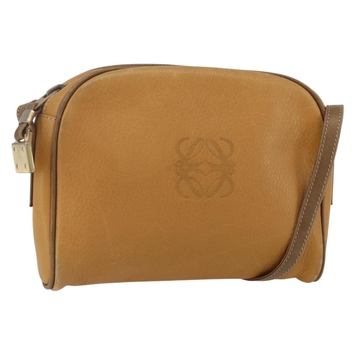 Loewe Anagram Shoulder Bag Leather, BEIGE, LEATHER, Shoulder bag
