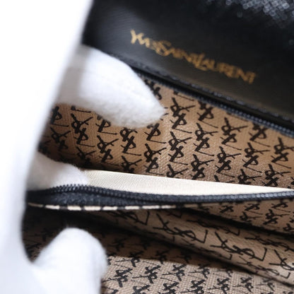 Saint Laurent Vintage Pouch Leather, BLACK, LEATHER, Clutche & pouche