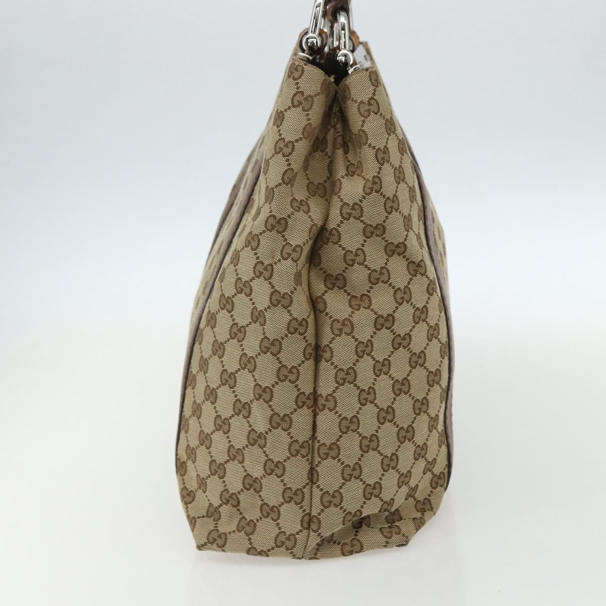 Gucci Bamboo Bar Tote GG Canvas, BEIGE, CANVAS, Tote bag