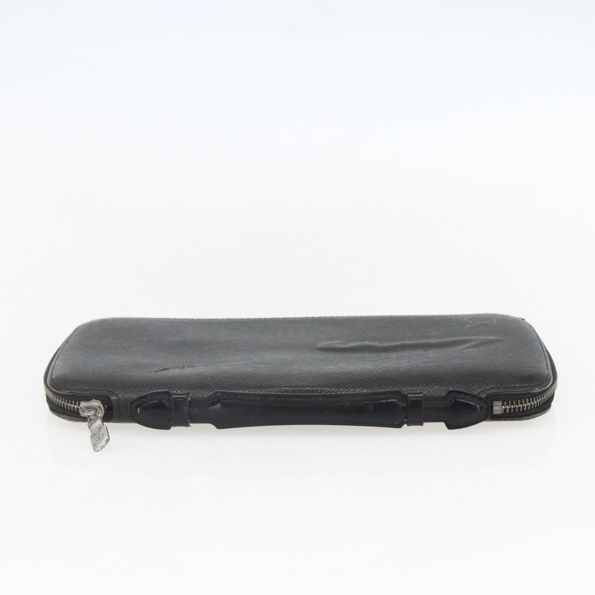 Louis Vuitton Atoll Organizer Wallet Taiga Leather, BLACK, LEATHER, Clutche & pouche