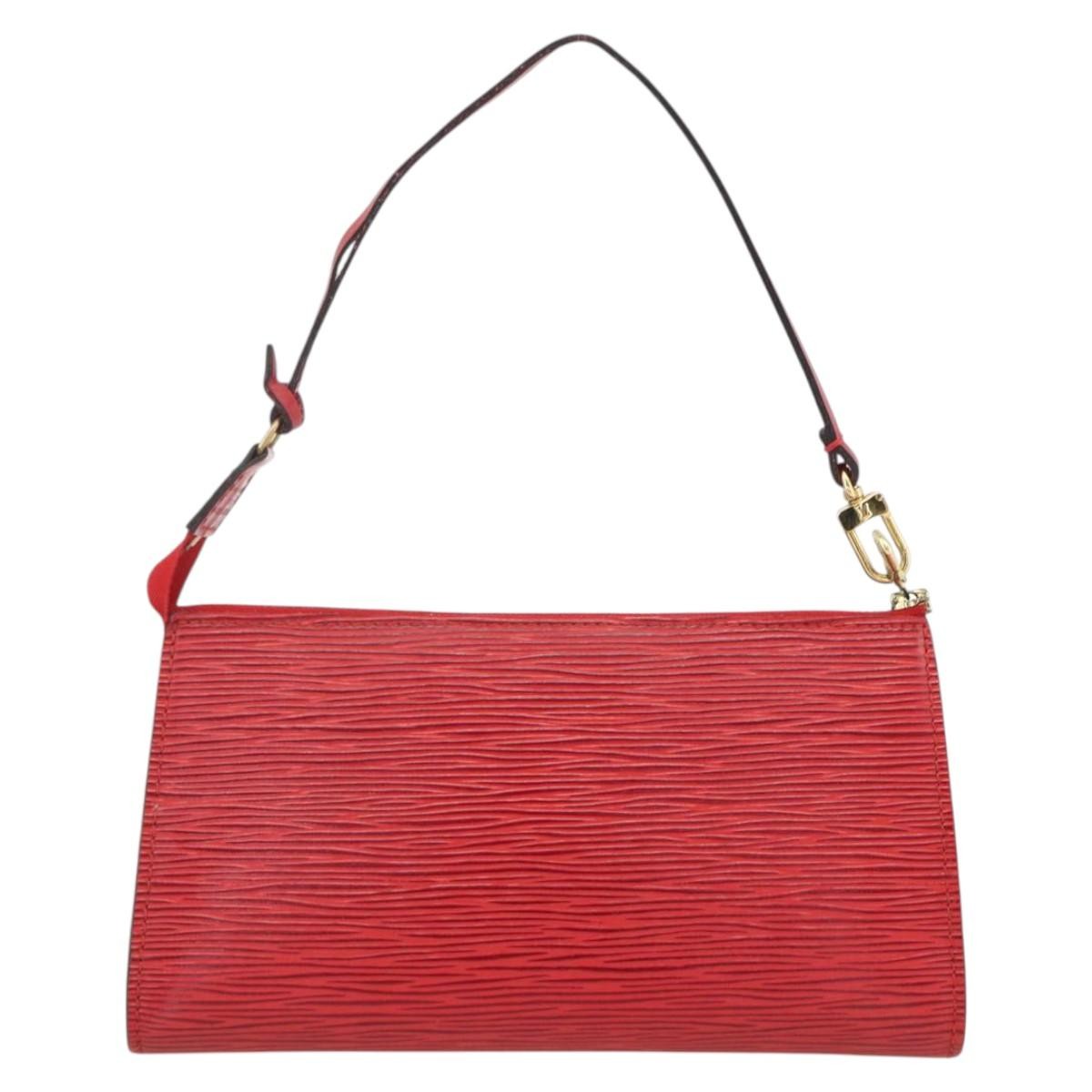 Louis Vuitton Pochette Accessoires Epi Leather, RED, LEATHER, Clutche & pouche
