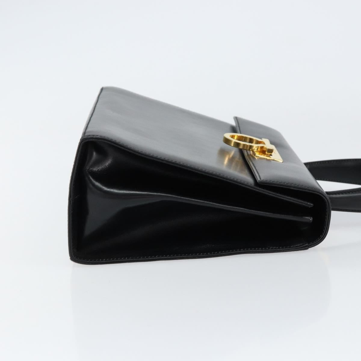 Salvatore Ferragamo Convertible Top Handle Bag Leather, BLACK, LEATHER, Handbag