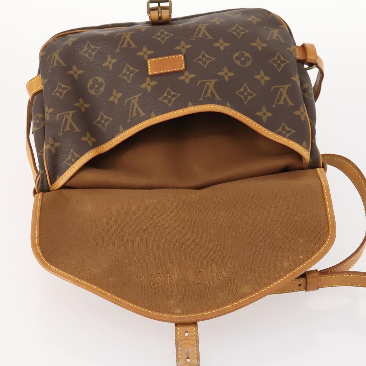 Louis Vuitton Saumur Handbag Monogram Canvas, Brown, Canvas, Shoulder Bag