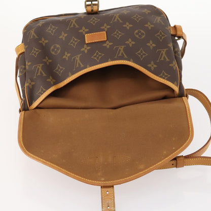 Louis Vuitton Saumur Handbag Monogram Canvas, Brown, Canvas, Shoulder Bag