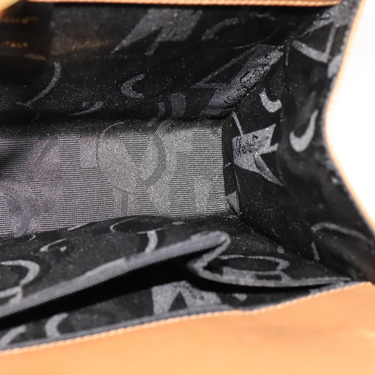 Salvatore Ferragamo Vintage Gancini Chain Shoulder Bag Leather, BEIGE, LEATHER, Shoulder bag