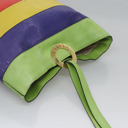 Celine Circle logo Leather, MULTICOLOUR, LEATHER, Shoulder bag