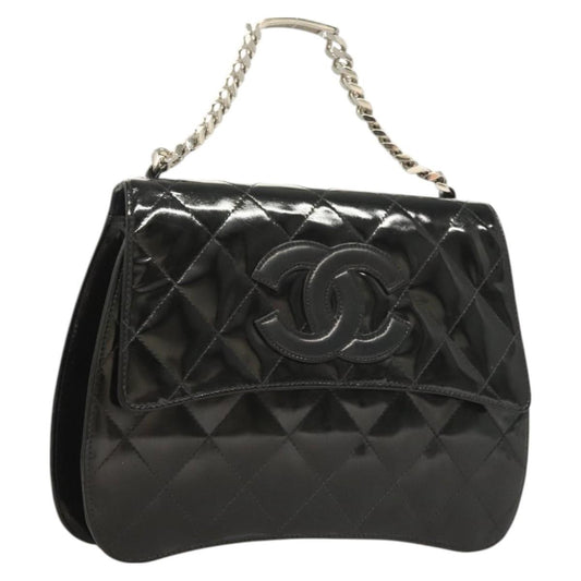 Chanel Vintage ID Bracelet Flap Bag Quilted Patent, BLACK, PATENT_LEATHER, Handbag