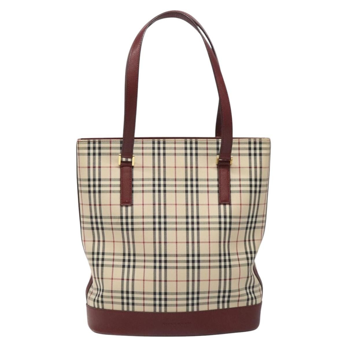 Burberry Nova Check Tote Canvas and Leather, BEIGE, CANVAS, Tote bag