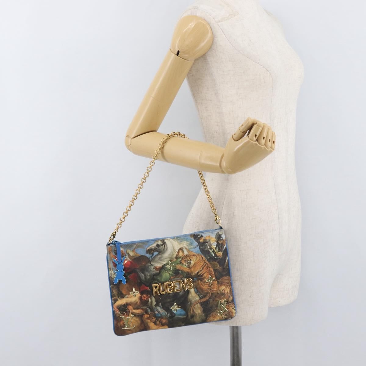 Louis Vuitton Pochette Clutch Limited Edition Jeff Koons Monet Print Canvas, Multicolour, Canvas, Clutch