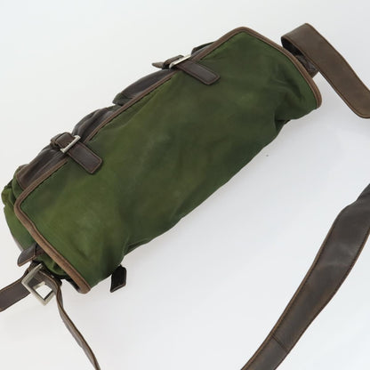 Prada Vintage Shoulder Bag Nylon and Leather, GREEN, NYLON, Shoulder bag