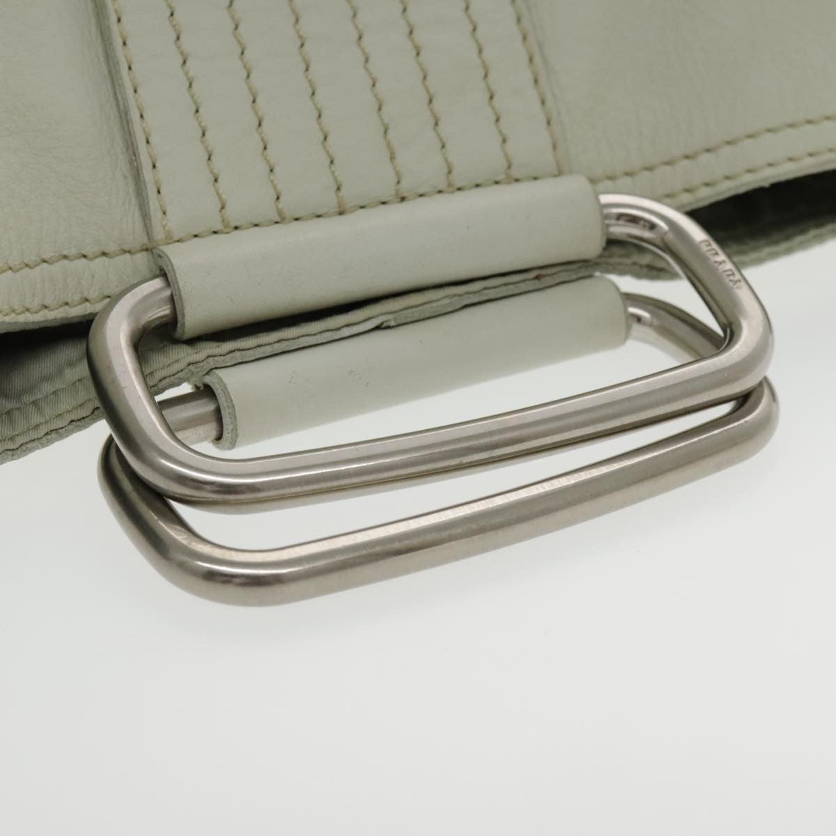 Prada Vintage Handbag Leather, WHITE, LEATHER, Handbag