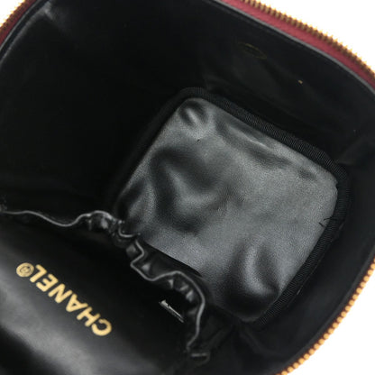 Chanel Vintage Timeless Cosmetic Case Caviar, BURGUNDY, LEATHER, Handbag