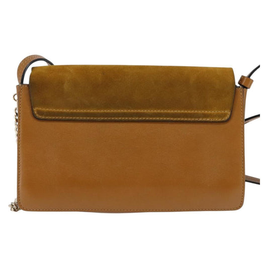 Chloe Faye Shoulder Bag Leather and Suede, BEIGE, SUEDE, Shoulder bag