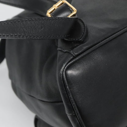 Gucci Vintage Bamboo Backpack Leather, BLACK, LEATHER, Backpack