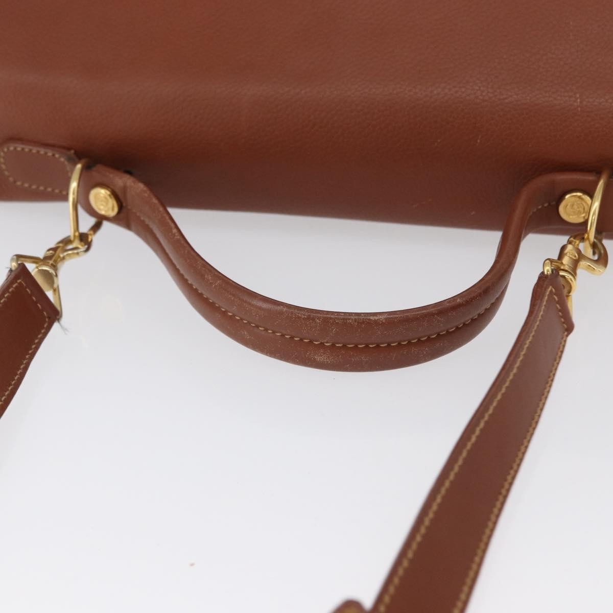 Gucci Vintage Handbag Leather, BROWN, LEATHER, Handbag