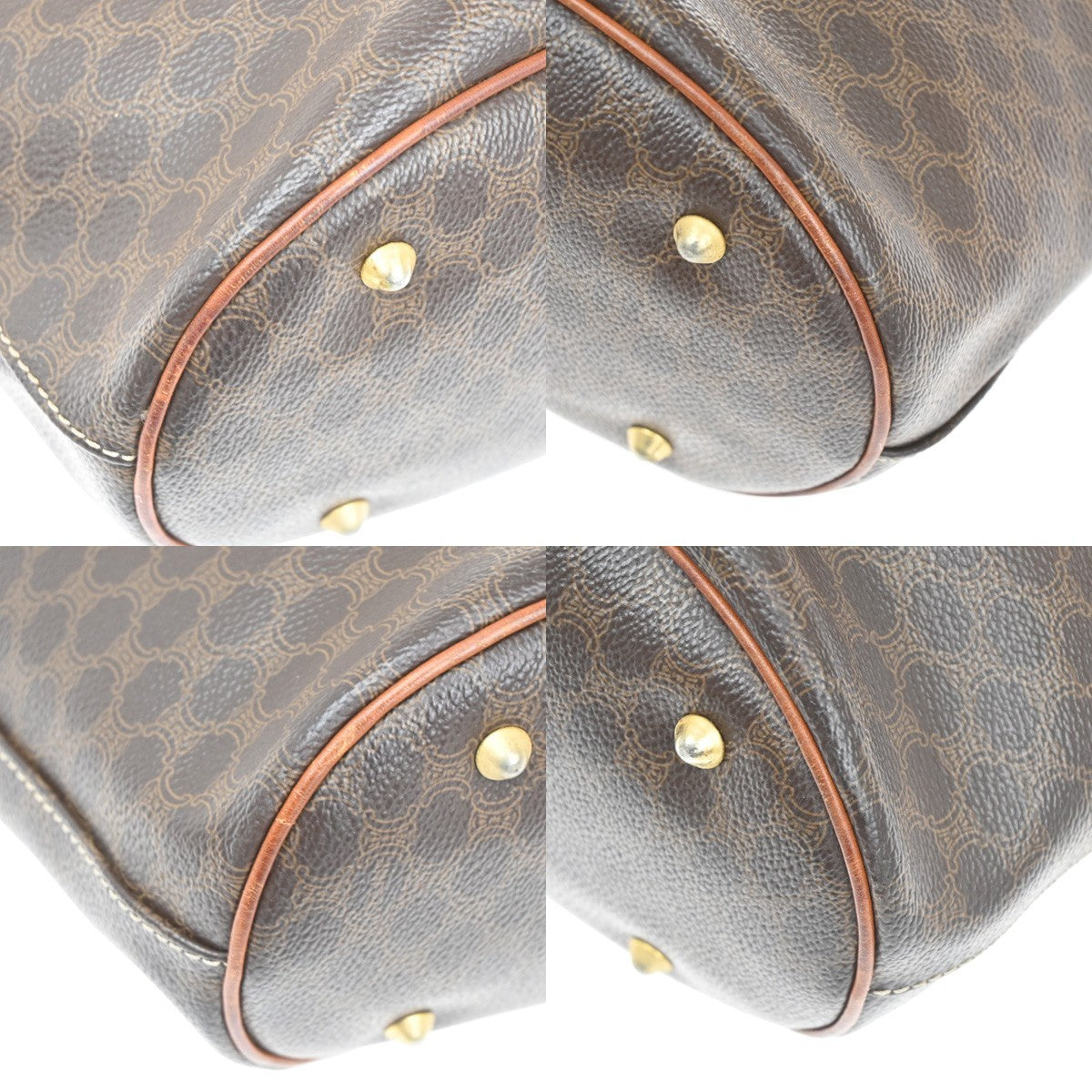 Celine Vintage Macadam Tote bag Canvas and Leather, Brown, Canvas, Tote Bag