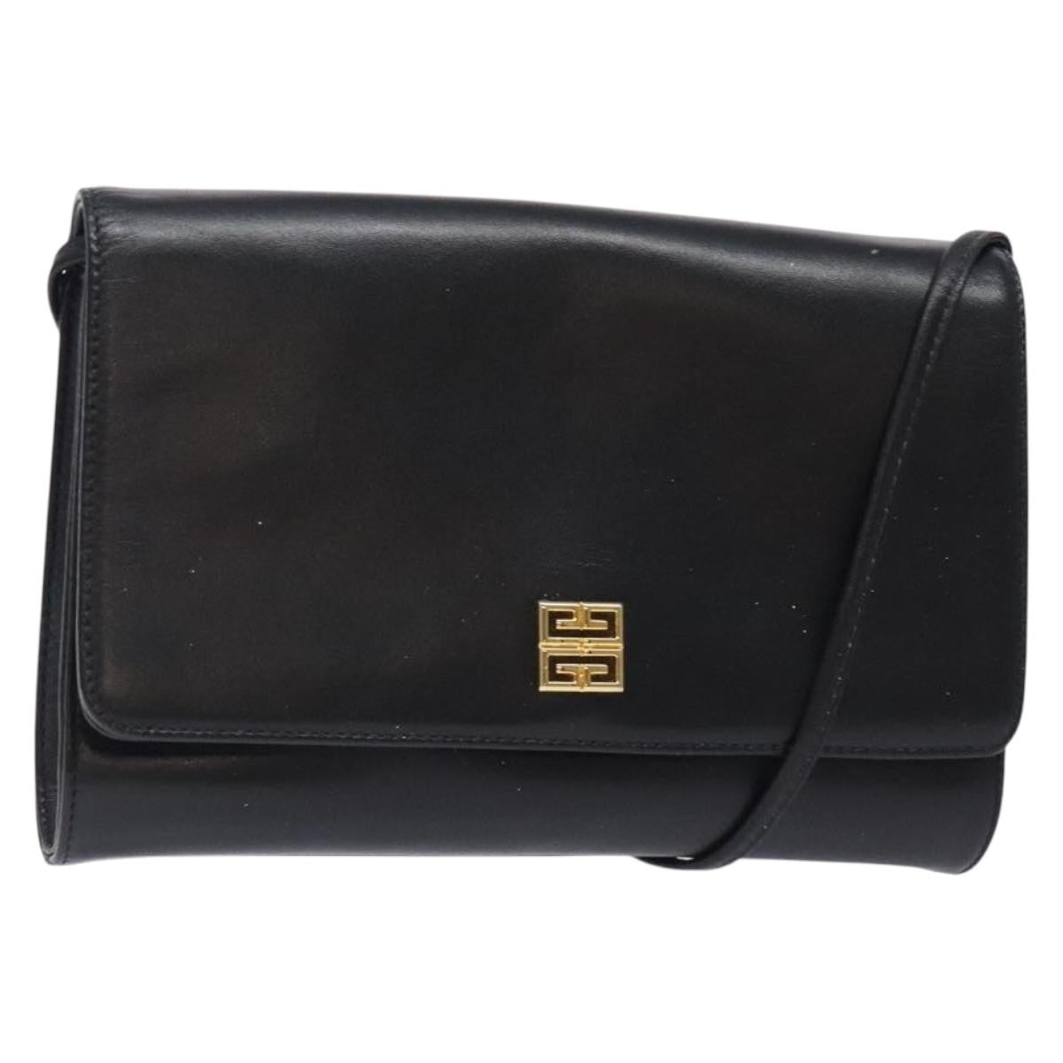Givenchy Vintage 4G shoulder bag Leather, BLACK, LEATHER, Shoulder bag