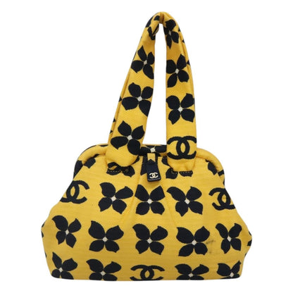 Chanel Vintage Frame Shoulder Bag Printed Canvas, YELLOW, CANVAS, Shoulder bag