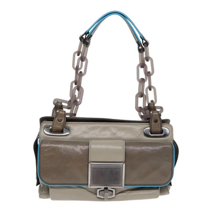 Balenciaga Cherche Midi Chain Shoulder Bag Leather, GRAY, LEATHER, Shoulder bag