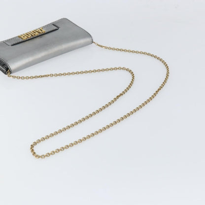 Christian Dior J'Adior Croisiere Chain Wallet Leather, SILVER, LEATHER, Clutche & pouche