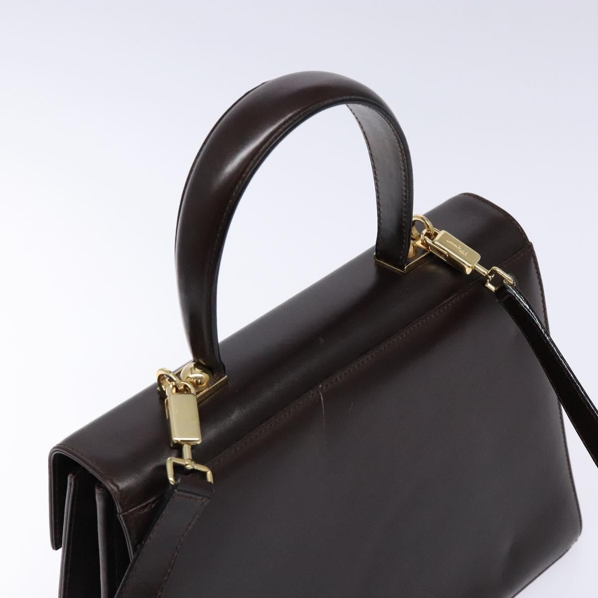 Salvatore Ferragamo Convertible Top Handle Bag Leather, BROWN, LEATHER, Handbag